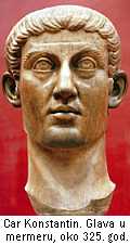 Car Konstantin. Glava u mermeru, oko 325 god.